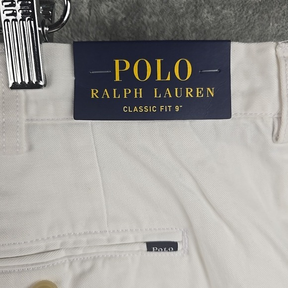 Polo Ralph Lauren Shorts Classic Fit 9" Inseam Nantucket Size 42 White NWT Flaw - Picture 9 of 11